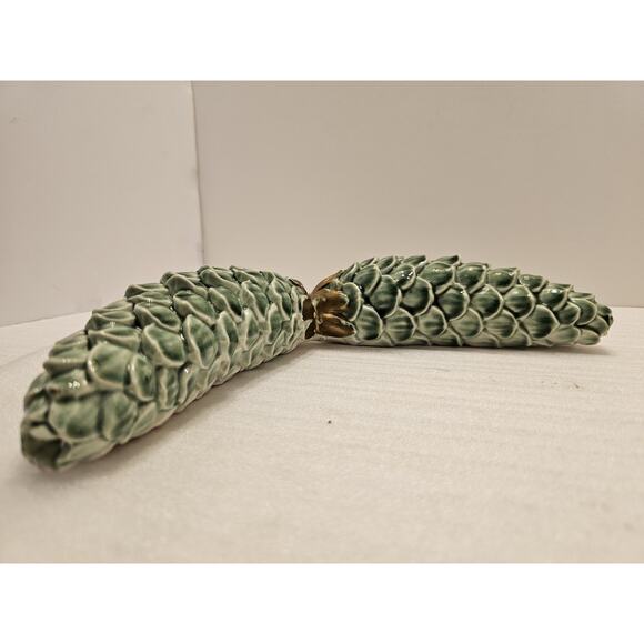 Vintage Kent Art Ware, Green Pinecones Holiday Christmas, Porcelain Japan Signed - Picture 11 of 11